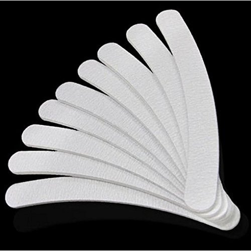 Preisvergleich Produktbild Nagelfeilen, geschwungen, doppelseitig, Weiß, 10 Stück