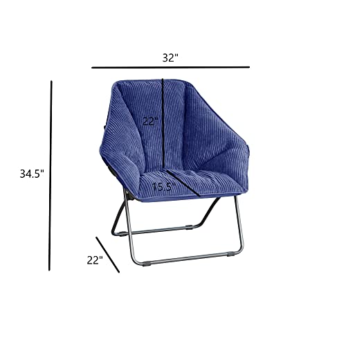Zenithen Limited Hexagon Plush Indoor Folding Chairs For Bedroom, Game, Or Living Room (Pack Of 1, Navy Blue) #TOP2