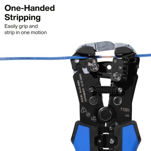 Klein Tools 11061 Self-Adjusting Stripper / Cutter, Heavy Duty, for 10-20 AWG Solid, 12-22 AWG Stranded, and Romex Wire 12/2 and 14/3 - Image 4