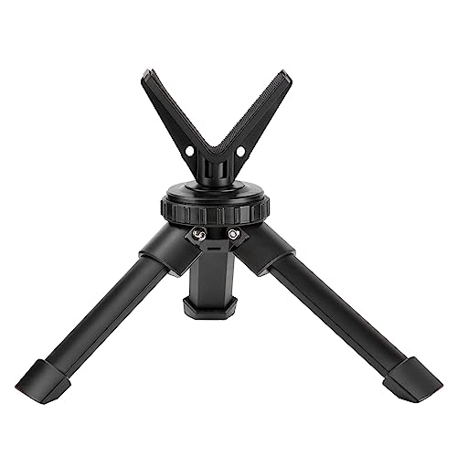 Shooting Rest Tripod, Rapid Shooting Stick Gun Rifle Rest,Lightweight Aluminum Compact Cast Construction Bench Shooting Stand with 360° Rotate V Yoke Holder for Target Shooting Hunting.