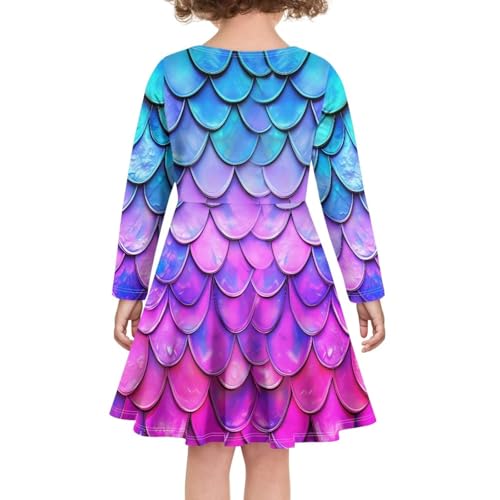 PinUp Angel Girls Casual Dress Swing Flowy Dresses Long Sleeve Twirl Casual Funny Graphic Dress4
