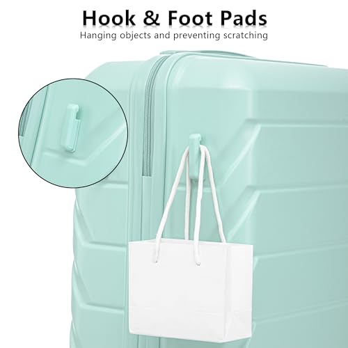 Image of 3 Pcs ABS Hardside Luggage Sets TSA Lock Spinner Wheel Suit Cases