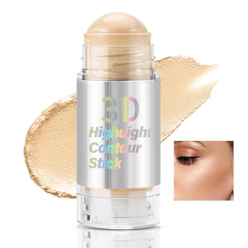 AFGHOUZ Highlighter Makeup Stick, Face Shimmer Highlighter Brightener, Illuminator Highlight Contouring Stick, Creamy & Blendable Color