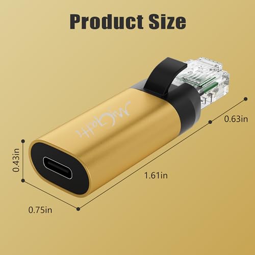 Image of USB C to Ethernet Adapter, New Idea RJ45 Male to USB C Female Network LAN Adapter, Built-in Smart Chip, Simply Insert Daily Charging Cables to Access The Internet