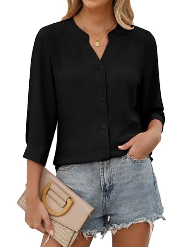 Save 47% on Zelroxa Women's 3/4 Sleeve V-Neck Work Blouse - Image 2