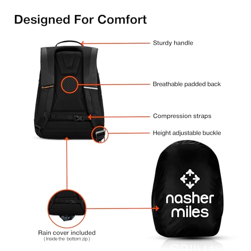 Image of Nasher Miles Corporate Backpack | Premium Polyester & PU Laptop Backpack | Ideal for Office, College, School & Travel | Men, Women, Boys, Girls