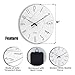 Crosstime Wall Clock White Marble Theme Modern Decorative Waterproof Glass Clock for Bathroom Kitchen Home, 12 Inch Battery Operated