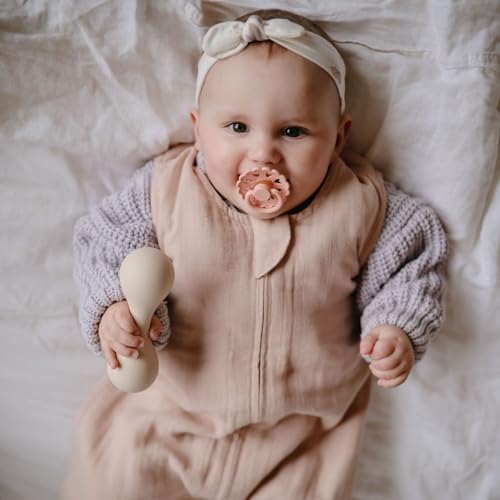 Image of FRIGG Natural Rubber Baby Pacifier 4-Pack Sunset Bliss | Made in Denmark | BPA-Free (0-6 Months)