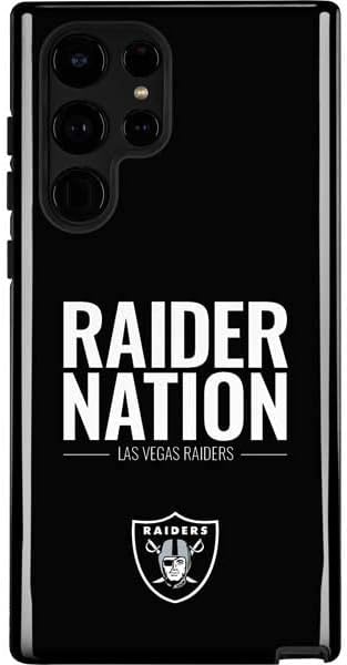 Skinit Pro Phone Case Compatible with Galaxy S22 Ultra - Officially Licensed NFL Las Vegas Raiders Black & White Design