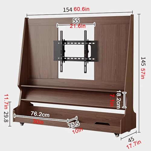 Soporte móvil para TV JIAOCKJIAO metal con ruedas ajustable miniatura 2