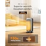 Dreo Quiet Space Heaters for Indoor Use, 1500W Electric Heater with Remote, PTC Ceramic Heater with Thermostat, 12H Timer, 70° Oscillation, Digital Display, Fast Safety Room Heater for Bedroom Office - Image 2