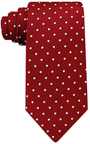 Scott Allan Mens Polka Dot Necktie - Burgundy & White