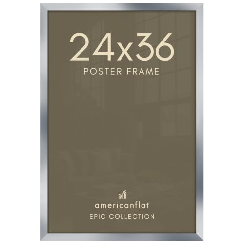 Image of Americanflat 24x36 Poster Frame - Engineered Wood - Silver