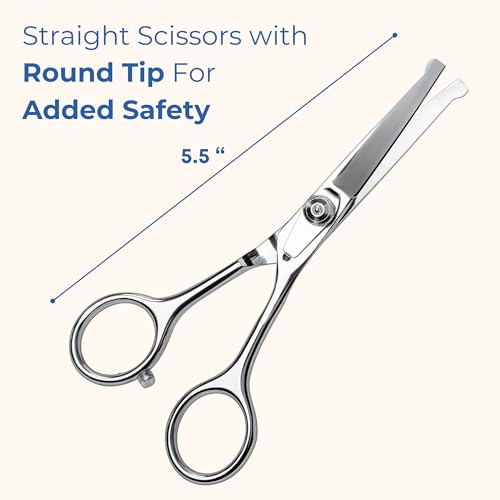 Pet Grooming Scissors Set With Round Tips For Dogs & Cats – Professional Grade Shears Safely Cut Through Dog or Cat Hair – Fur Trimming Made Easy – (Set of 2) Pet Grooming Scissors Set With Round Tips For Dogs & Cats – Professional Grade Shears Safely Cut Through Dog or Cat Hair – Fur Trimming Made Easy – (Set of 2)