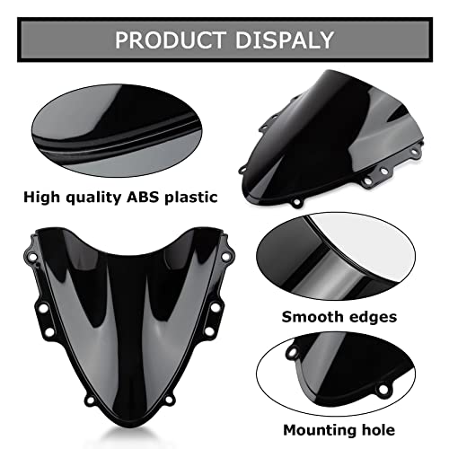 Image of PSLER Windshield WindScreen Double Bubble for GSXR600 750 K4 2004-2005, Black