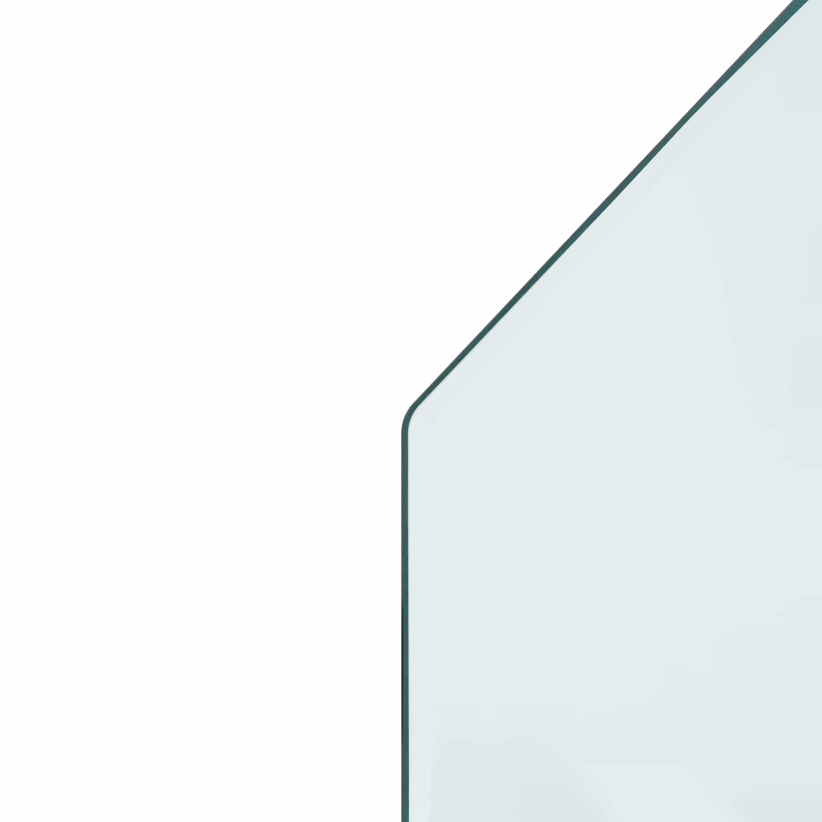 Feuerstelle Glasplatte Transparent 100 x 60 cm aus gehärtetem Glas mit polierten Kanten, hitzebeständig bis 200 ℃, Bodenschutzplatte für Kaminofen, Schwedenofen, Pelletofen, Parkett