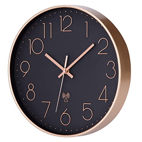 Lautlose Funk-Wanduhr NESIFEE mit präziser Zeitmessung