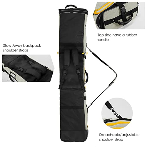 Image of XCMAN Roller Snowboard Bag Adjustable Length 63-75In Padded Bag for Air Travel Snowboard Boots