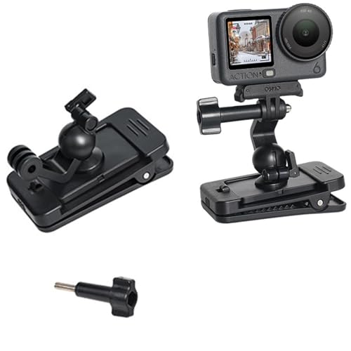 OURHZTB 360°��]�o�b�N�p�b�N�X�g���b�v�}�E���g DJI Osmo Action 6/Action 5 Pro/4/3/2/1�J�����p 2�C��1 �}�O�l�b�g���N�C�b�N�����[�X�o�b�N�p�b�N �N���b�v�}�E���g�z���_�[ DJI OSMO�A�N�V�����J����