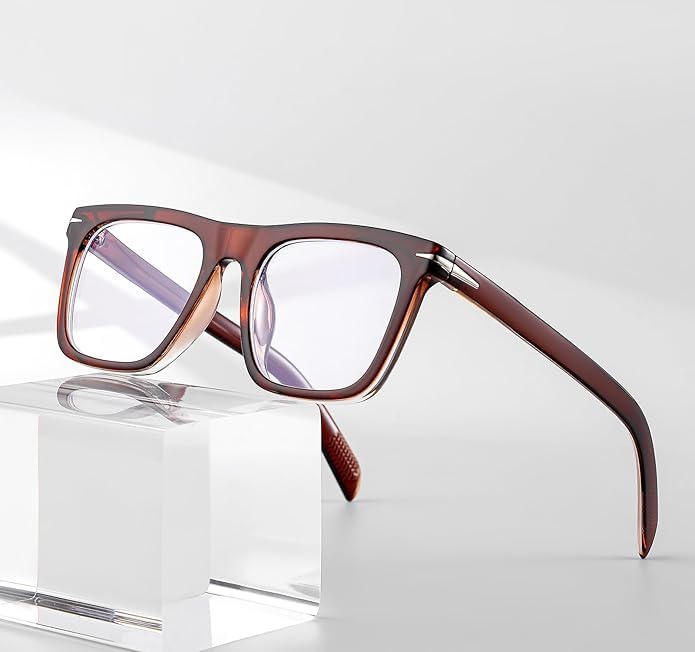 Image of Blue Light Glasses for Men Women Trendy Square Frame Blue Light Blocking Lens Computer Eyeglasses