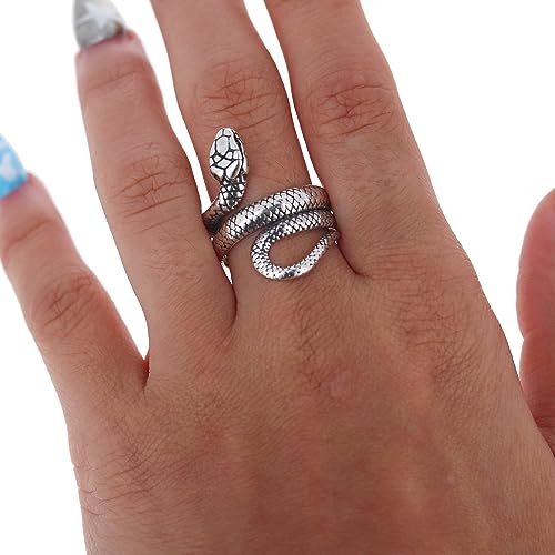 Silver Snake Ring, Sterling Silver, Wrap Around Ring, Gothic Jewelry, Snake Jewelry, Animal Jewelry, Alternative Fashion, Serpent Ring4