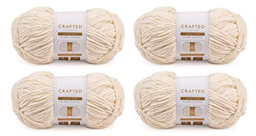Image of Crafted By Catherine Blanket Solid Yarn - 4 Pack (213 Yards Each Skein), Antique White, Gauge 6 Super Bulky