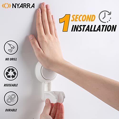 Image of NEVADRILL Vacuum Suction Wall Mounted Hand Shower Holders for Bathroom, Drill Free Installation - Adjustable, Reusable Shower Head Stand - Suction Wall Clips for Hanging - Pack of 1 [ND-AW619]