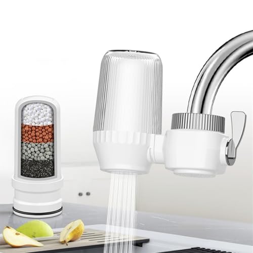 Image of Supvox Faucet Activated Carbon Water Filter Active Carbon Filtration Core Water Filter Faucet Mount Water Filtration System for Tap Water, Hard Water Softener, Universal Water Tap Filter, Clear