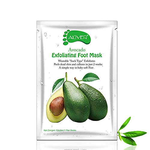 Exfoliating Foot Peel Mask - 4 Pack - Removes Calluses and Dead Skin Cells, Exfoliator Peel Off Natural Exfoliator for Dry Dead Skin, Make Your Feet Baby Soft (Avocado)