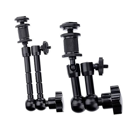 Image of Happyyami 2PCS Adjustable Articulating Arm for Camera LCD Monitor 11 Inch 7 Inch Black for Video Lighting and Photography Equipment