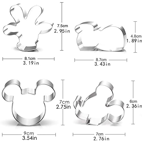 Cookie Cutter For Kids - Sandwich Cartoon Of Mickey Mouse Cookie Cutter Shaped Biscuit Mould For Diy Cake Craft Bakeware Decoration Stainless Steel Cutter Set 5 Pcs #TOP2