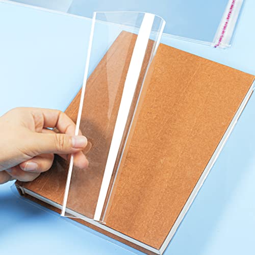 Clear Book Covers 50 Pcs For 8 1/2" Tall Books, Adjustable Book Covers, Protect Against Wear And Tear, Water And Dust, Archival Safe, Adjustable For Book Size: 8 1/2" Tall X Up To 15" Long (50 Pack) #TOP6