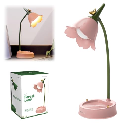 SKIKHN Lampe de Bureau LED,Lampe de Lecture Avec Lumière Réglable et Capteur Tactile USB, 3 Modes de Couleur Lampe de Chevet Pliable, Lampe de Bureau LED Sans Fil pour...