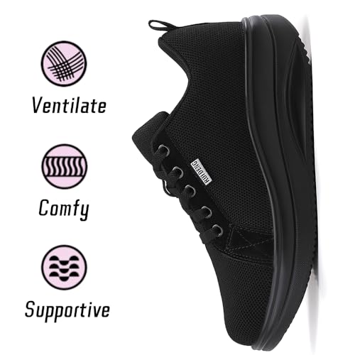 Oude Womens Walking Sneakers Comfy | Platform Shoes for Women Fashion | Stylish Standing All Day Rocker Bottom2