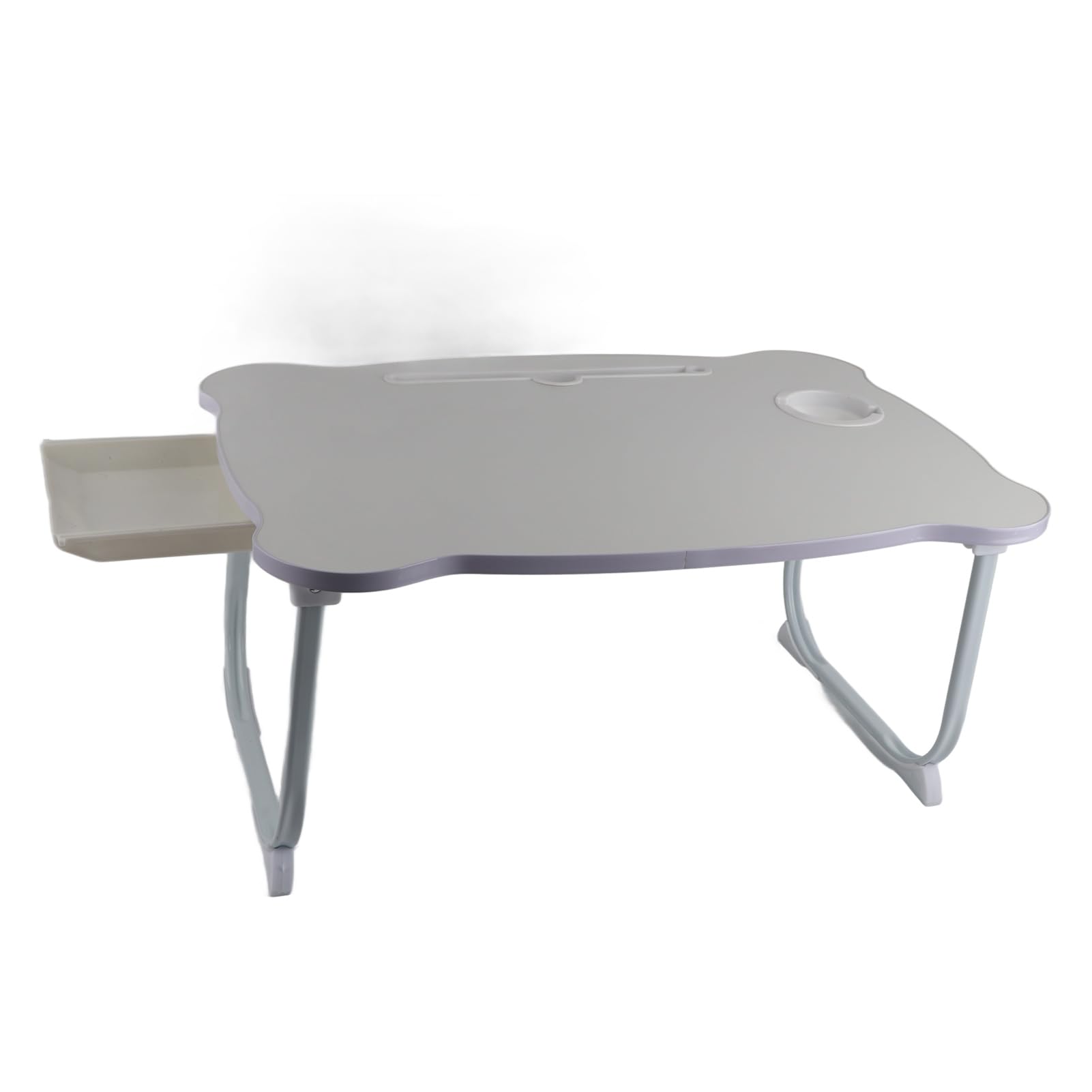 Plateau de lit pliable réglable avec porte-gobelet – Idéal pour le petit déjeuner sur ordinateur portable et les collations à la maison ou à l'école – Design portable léger et polyvalent