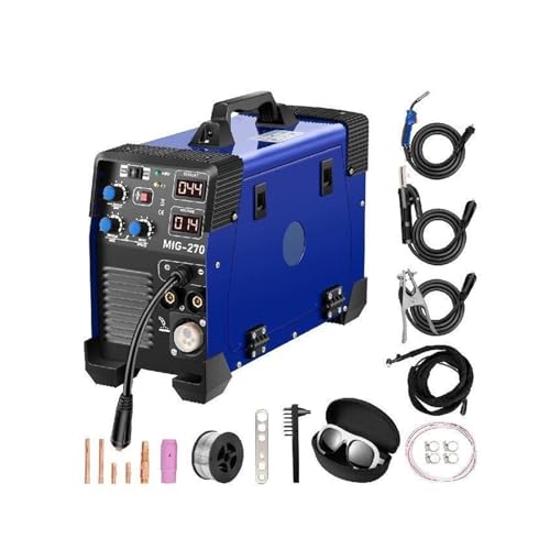 Soldadora MIG 3 en 1 portátil, 160 A, 250 A, 270 A, MMA, TIG, IGBT, inversor de CC, máquina soldadura a gas con alimentación alambre núcleo fundente Para principiantes bricolaje(MIG-160A)