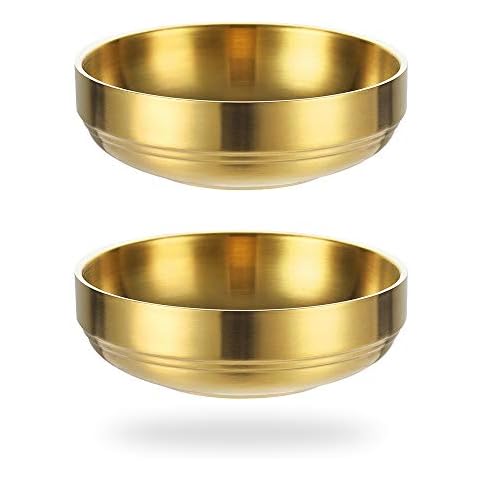 2 Platos de Acero Inoxidable de Doble Cubierta para Salsa y Condimentos Cover