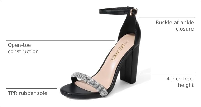 Image of DREAM PAIRS Women's Hi-Chunk High Heel Pump Sandals | High Heels, Pump Sandals, Buckle