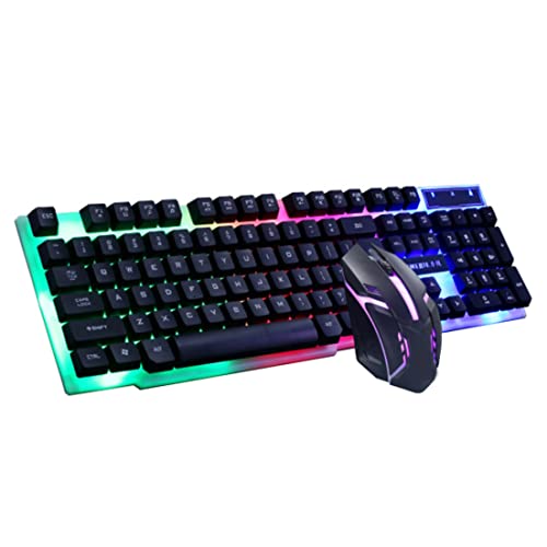 Gaming Keyboard and Mouse, Keyboard and Mouse Set USB Wired Gaming Set GTX300 And Combo Light up for Pc Computer Laptop Desktop Black