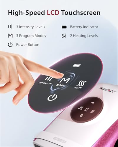 Image of CINCOM Hand Massager with Heat and Compression, Finger and Palm Massage Machine for Pain Relief, Arthritis and Improved Circulation, Gifts for Women, Cordless and Rechargeable (White)