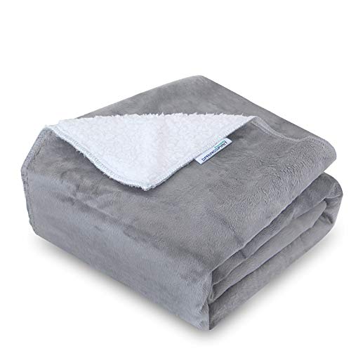 Waterproof Dog Blanket Double Sided for Multi-Use Super Soft Microfiber & Warm Sherpa for Cat, Medium Dog