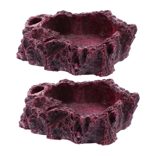 GRIRIW 2Pcs Decorative Reptile Bowl Dish Non Harmful Feeding Dish for Lizards Turtles and Reptiles for Reptile Tanks and Aquatic Environments