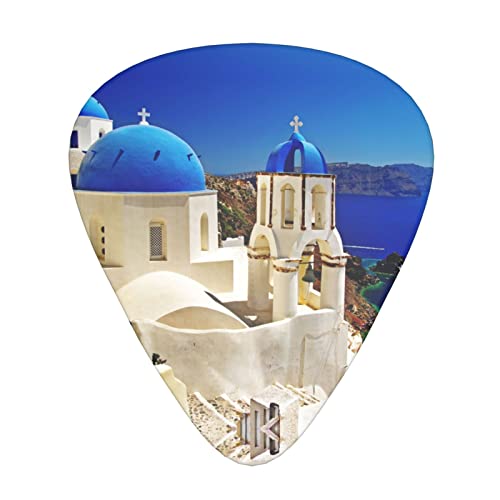 Ensemble de 12 médiators de guitare Santorini Island Sea View pour guitare acoustique, guitare électrique, contrebasse… - Les Beatles, Paul McCartney, John Lennon, RIngo Starr, George Harrison Ensemble de 12 médiators de guitare Santorini Island Sea View pour guitare acoustique, guitare électrique, contrebasse…