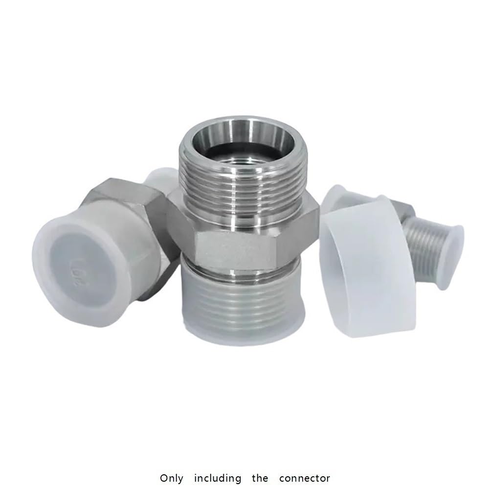 Accesorio de Conector de Rosca BSP a métrica de Acero al Carbono: Rosca Macho, Paso Recto, Opciones de 1/8, 1/4, 3/8, 1 Pulgada(M52x2x1-1/2inch)