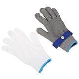 Marhynchus Schnittfeste Stahlhandschuhe, Handschutz aus Edelstahl, Sicherheitsstufe 5 für Glasverarbeitung und Industriearbeiten (S)