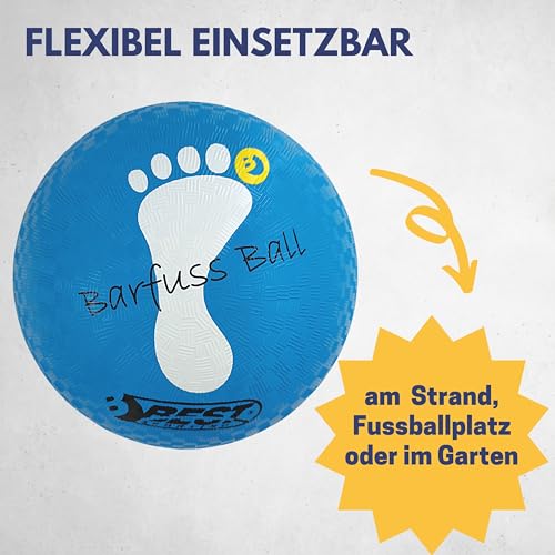 Best Sporting 10157 - Barfußball in Blau, Leichter Barfuß-Fußball, Größe 5, hochwertiger Softball, elastischer Ball aus Soft-Gummi, Bälle für Kinder