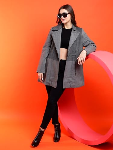 Image of KOTTY Womens Cotton Blend Standard Length Elegant Style Coat - Classic Style with Modern Detailing