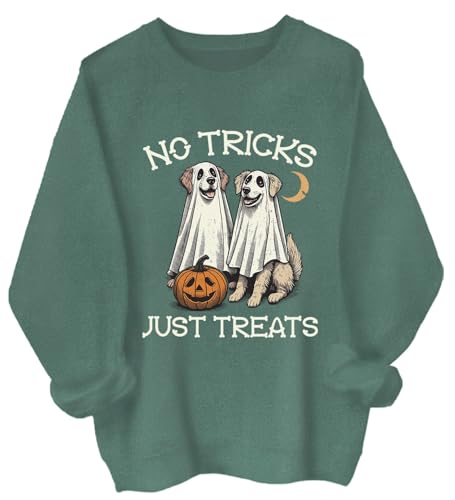 Halloween Sweatshirt for Women Men Cute Ghost Dogs Hoodie Funny Golden Retriever Halloween Retro Spooky Season Shirt