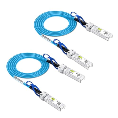 Image of 10Gtek [Blue 25G SFP28 SFP+ DAC Cable - 25GBASE-CR SFP28 Passive Direct Attach Copper Twinax Cable for Cisco SFP-H25GB-CU0.5M, Ubiquiti, MikroTik, Arista and More, 0.5-Meter(1.6ft), 2-Pack