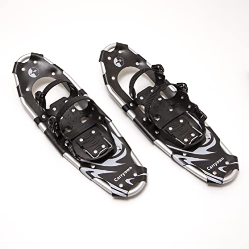 Carryown 3 In 1 Light Weight Snowshoes Set For Adults Men Women Youth Kids, Aluminum Alloy Terrain Snow Shoes With Trekking Poles And Carrying Tote Bag (Black,21") #TOP1
